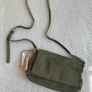 Green cross - body purse